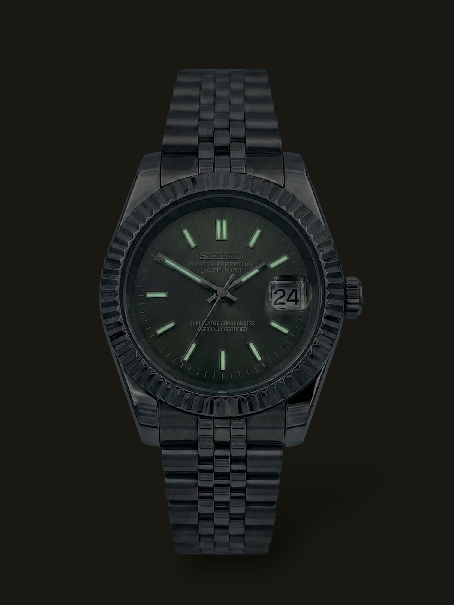 Olivgrön Datejust mod, Olive green Seikomod