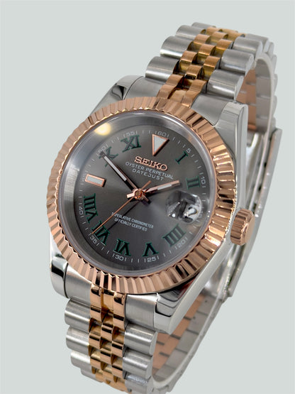 Wimbledon Datejust mod, Twotone Rose gold wimbledon Seiko mod