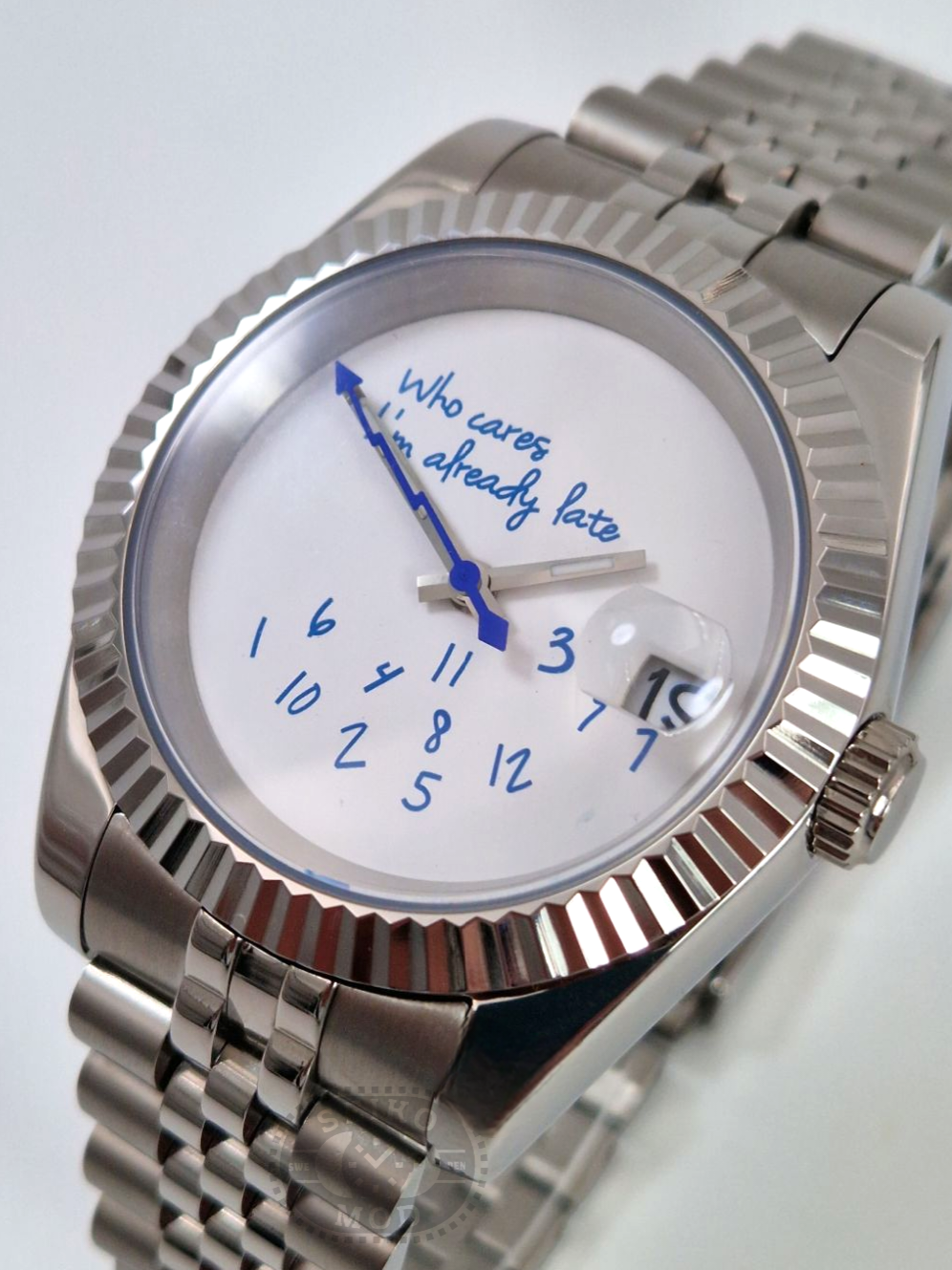 Who cares Im Already Late - Vit - Blå - Jubilee - Seikomod.se