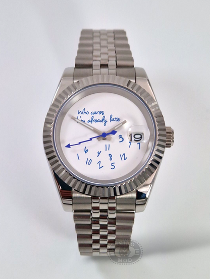 Who cares Im Already Late - Vit - Blå - Jubilee - Seikomod