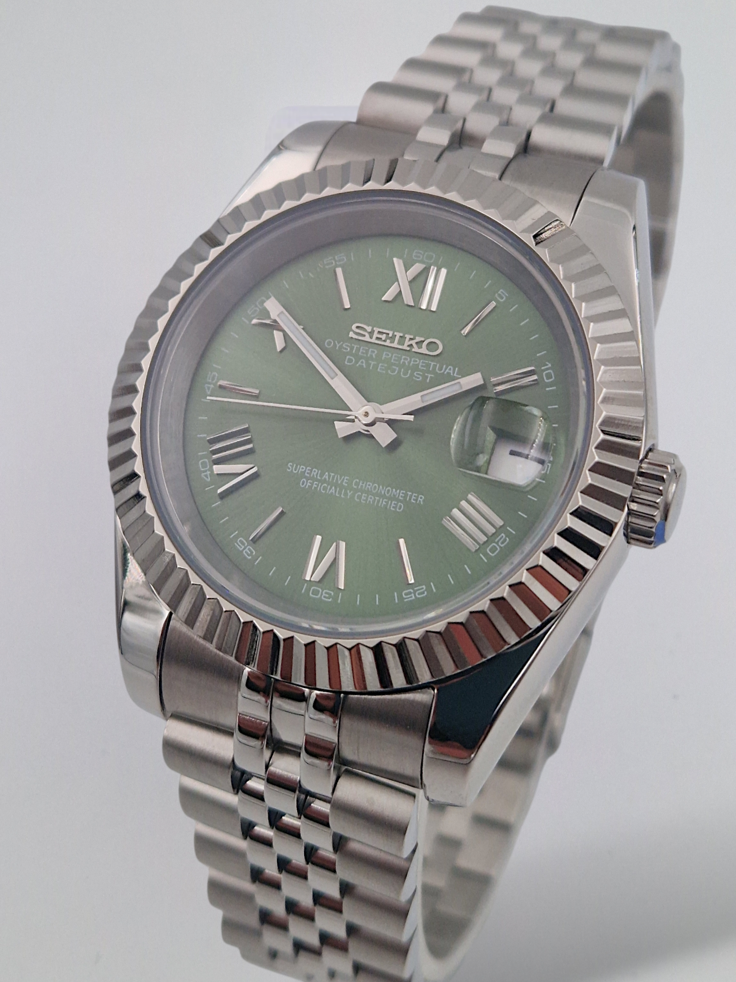 Oliivinvihreä roomalainen - Datejust Mod