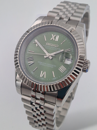 Oliivinvihreä roomalainen - Datejust Mod